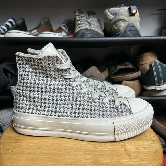Converse ctas hi white silver lift platform chevron - Picture 2 of 7
